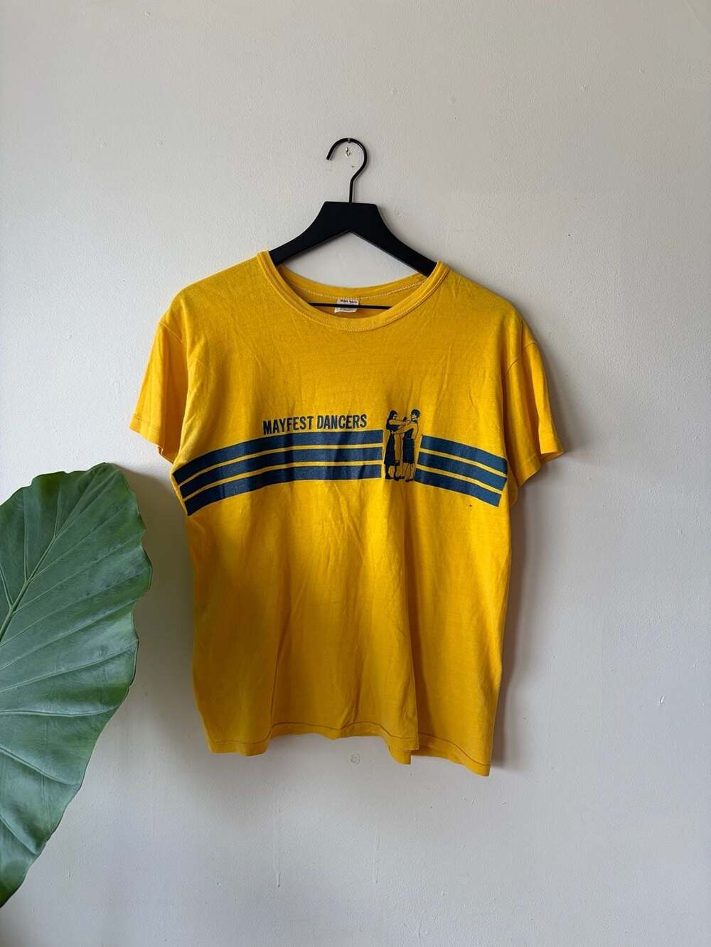 70s Russell Athletic Mayfest Dancers T-Shirt Size L Yellow